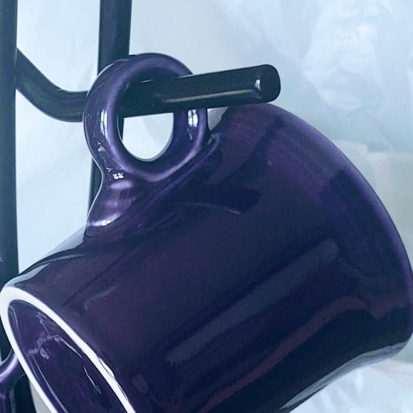 RETIRED FIESTA COLOR PLUM PAIR OF COFFEE MUGS - Picture 4 of 8